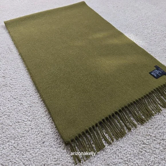 COS Wool Scarf Green Fringe Oblong - Picture 10 of 12